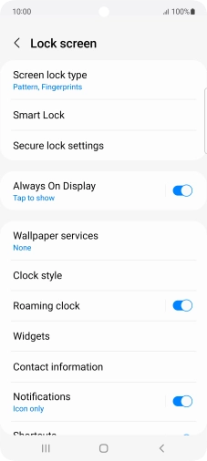 Press Screen lock type and key in the additional phone lock code you created earlier.
