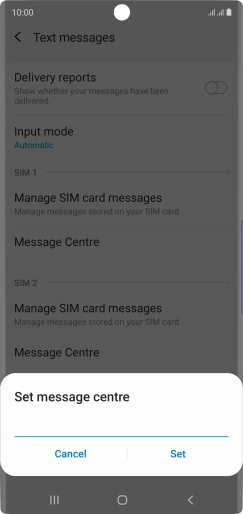 Key in +447958879879 and press Set.