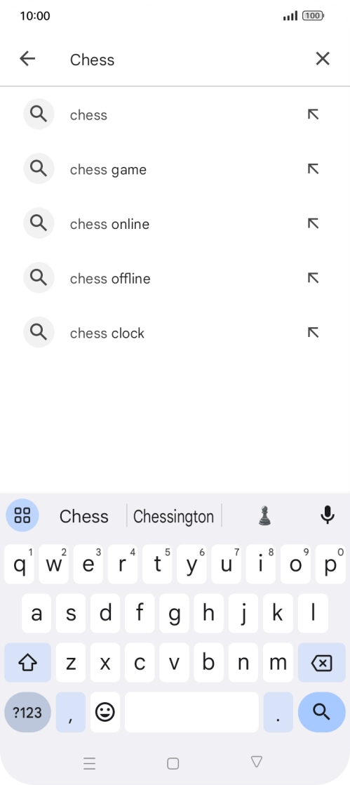 Key in the name or subject of the required app and press the search icon.