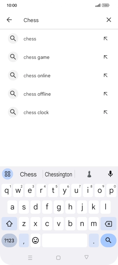 Key in the name or subject of the required app and press the search icon.