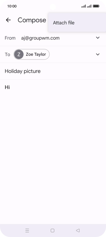 Press Attach file and go to the required folder.