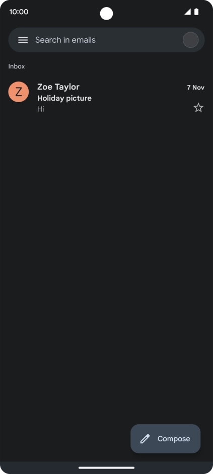 Press the email account icon.