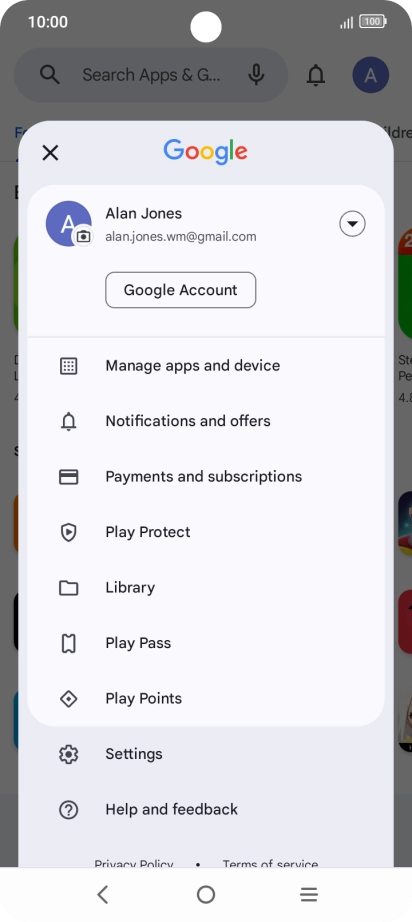 Press Manage apps and device.