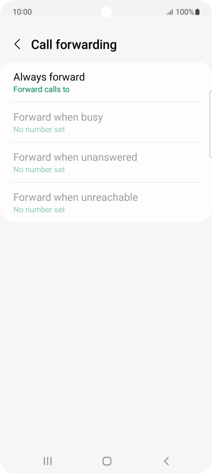 Press the required divert type.