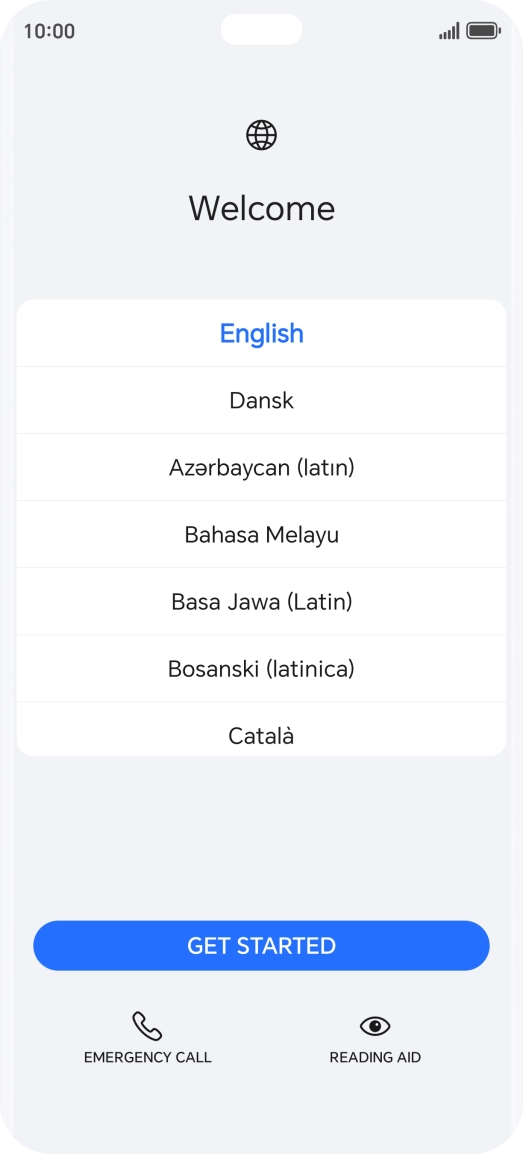 Press the required language.
