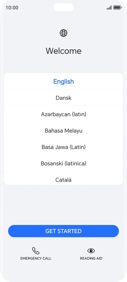 Press the required language.