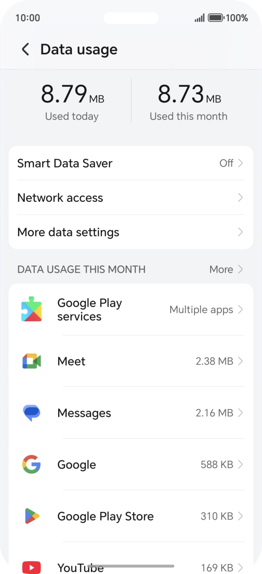The total data usage is displayed.