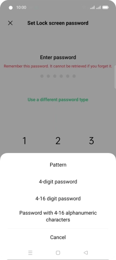 Press the required phone lock code and follow the instructions on the screen to create an additional phone lock code.