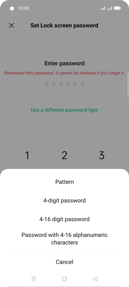 Press the required phone lock code and follow the instructions on the screen to create an additional phone lock code.