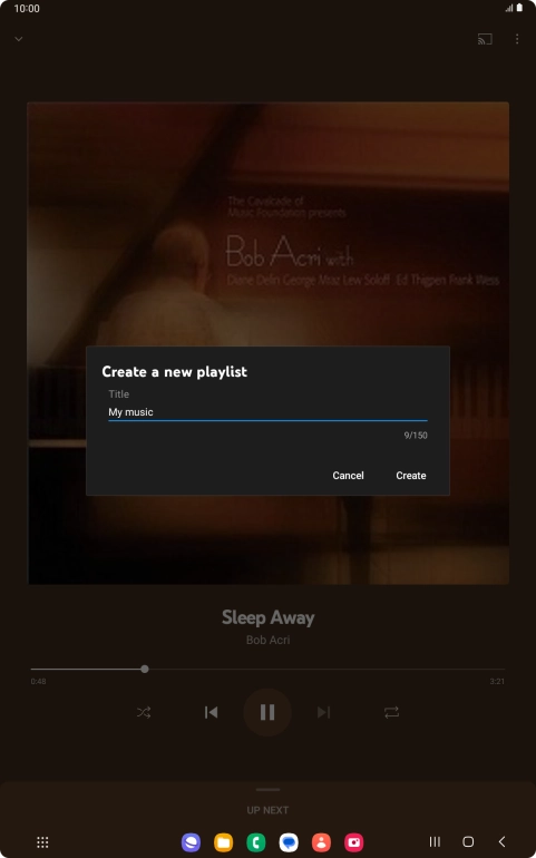 Key in a name for the playlist and press Create.