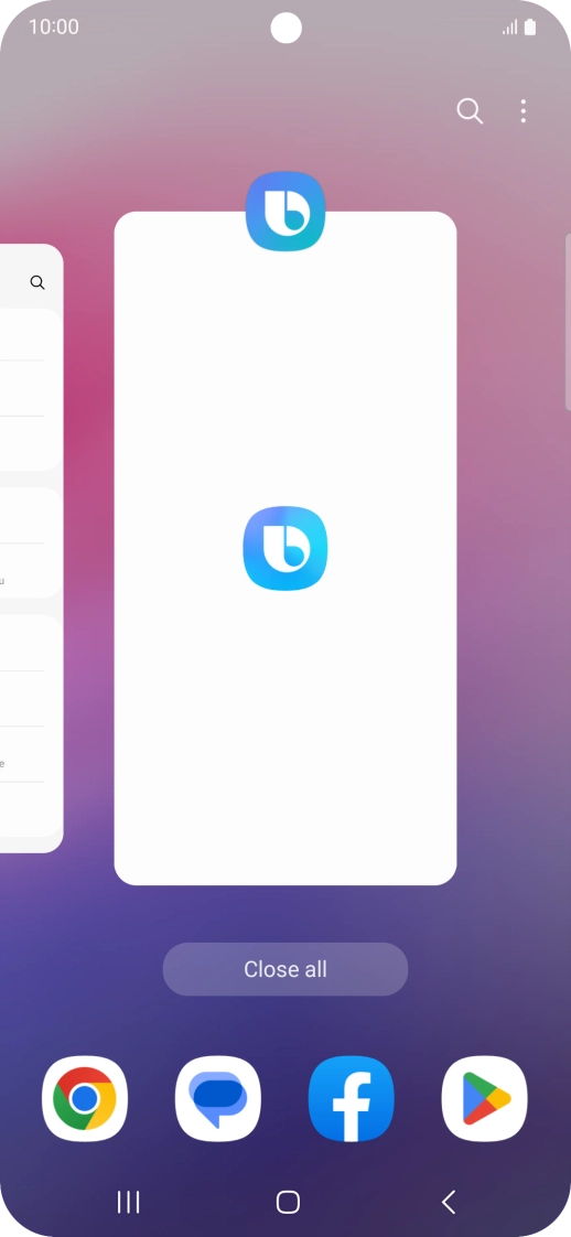 To end one running application, slide your finger upwards on the required application.