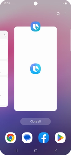 To end one running application, slide your finger upwards on the required application.