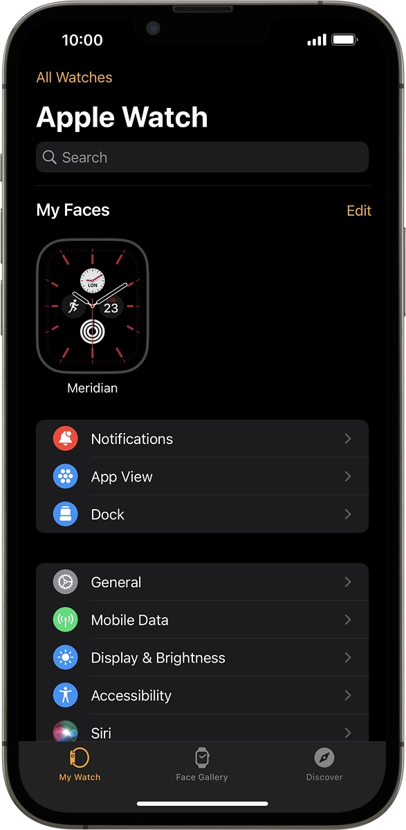 On your phone: Press My Watch.