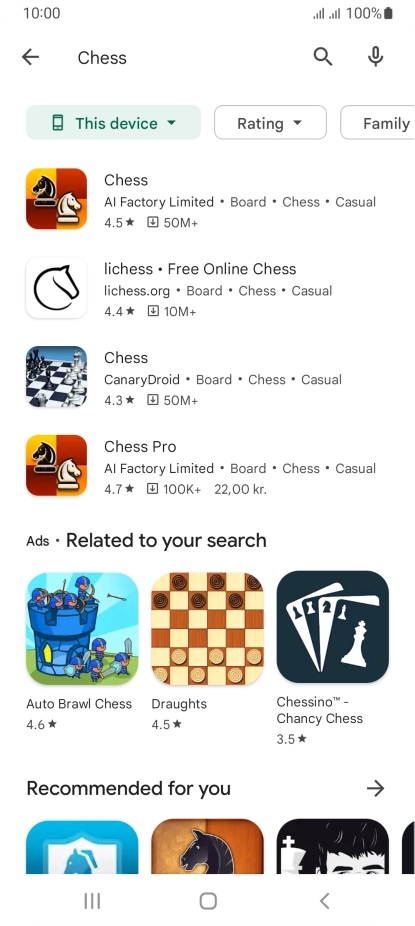 Press the required app.