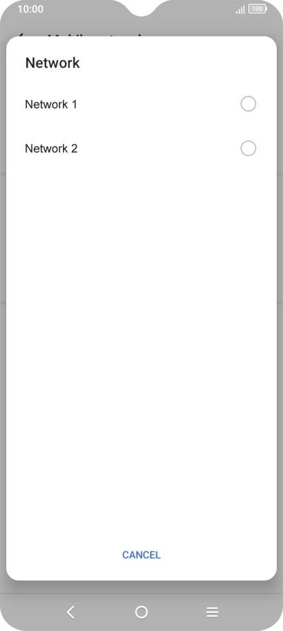 Press the required network.