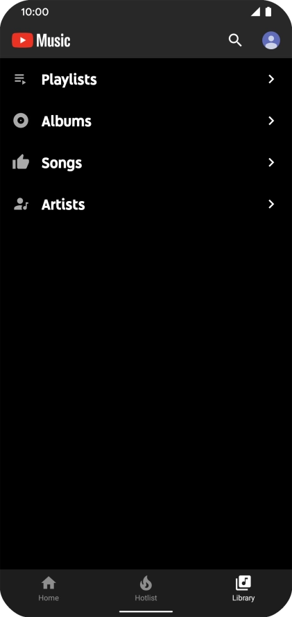 Press the required category.