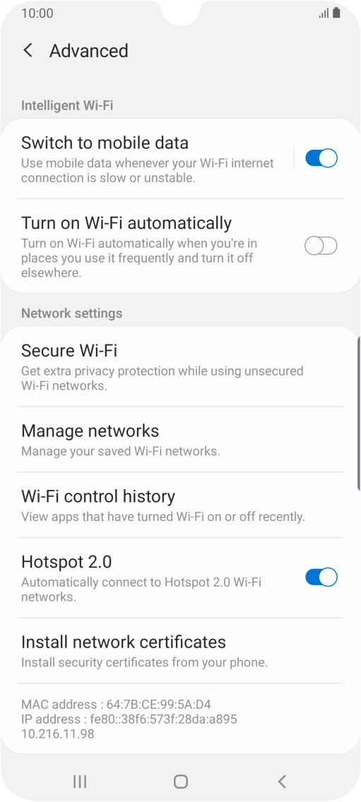 Press the indicator next to 