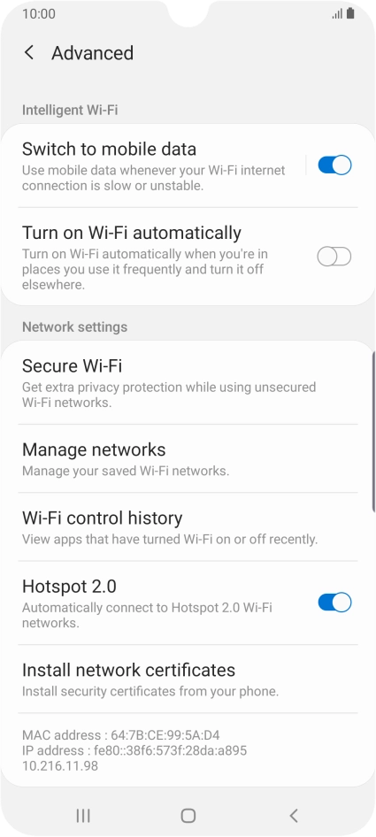 Press the indicator next to 