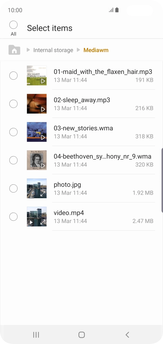 Press the required file.