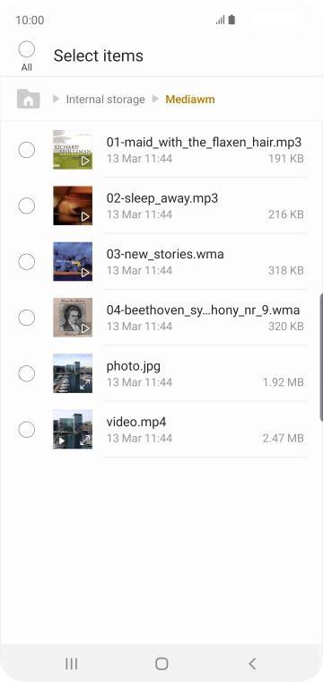 Press the required file.