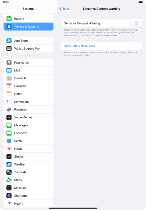 Press the indicator next to 