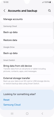 Press Manage accounts.