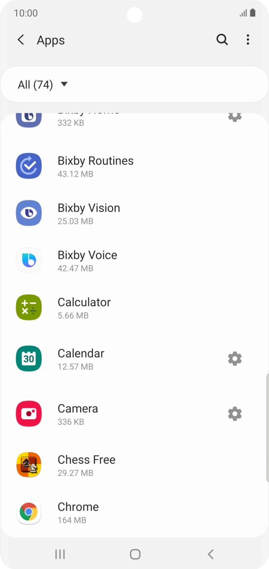 Press the required app.