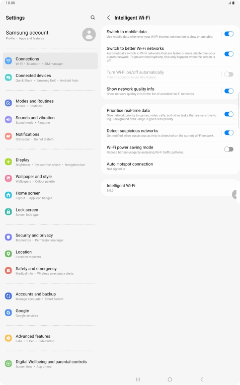 Press the indicator next to 