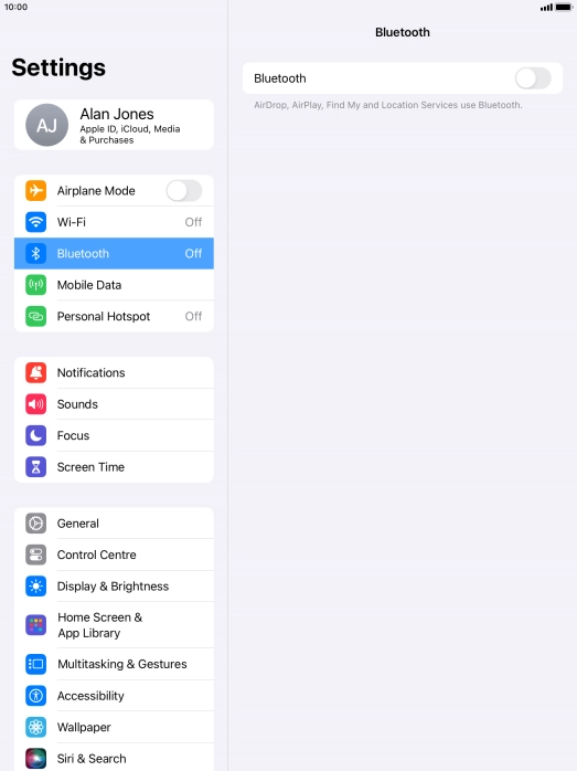 Press the indicator next to 