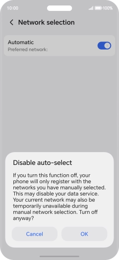 Press OK and your phone will search for networks.