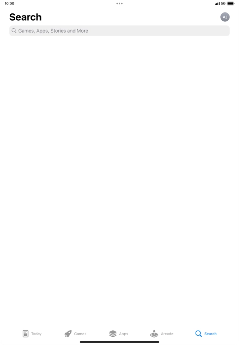 Press the search field.