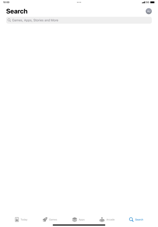 Press the search field.