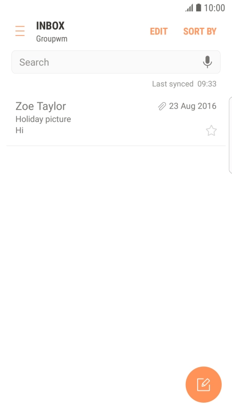 Slide your finger right starting from the left side of the screen.