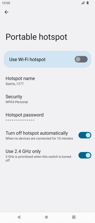 Press Hotspot password and key in the required password.