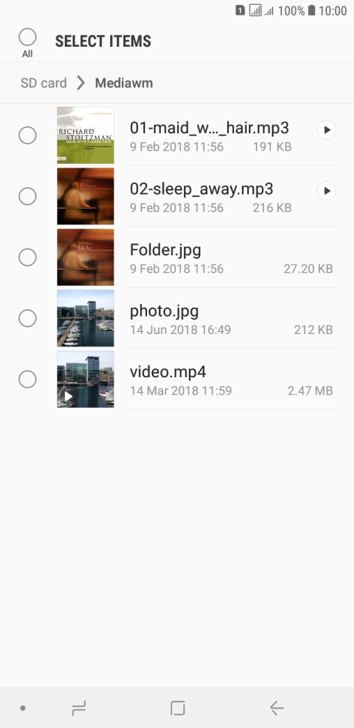Press the required file.
