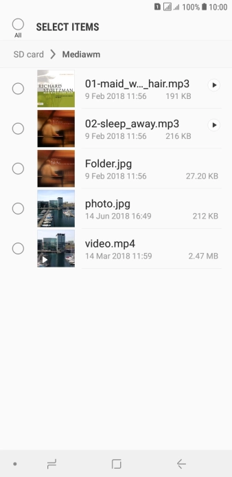 Press the required file.