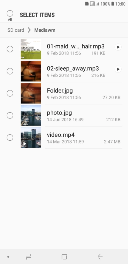 Press the required file.