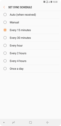 Press the required setting.
