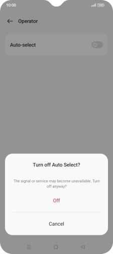 Press Off to turn off the function and wait while your phone searches for networks.