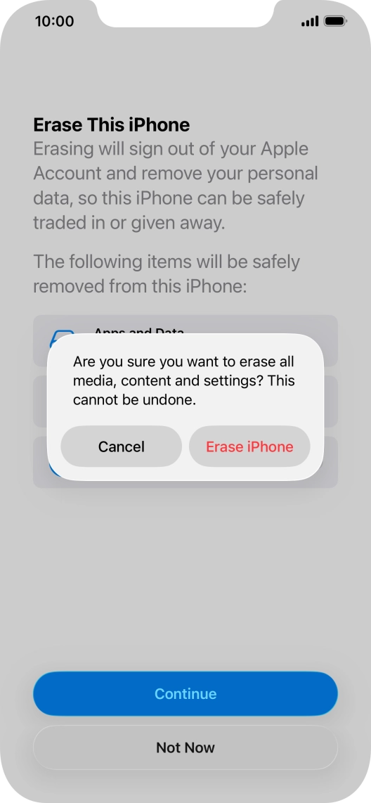 Press Erase iPhone.