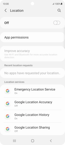 Press the indicator to turn the function on or off.