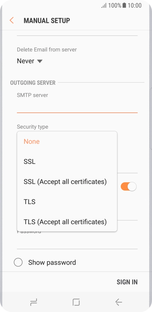 Press None to turn off the function.