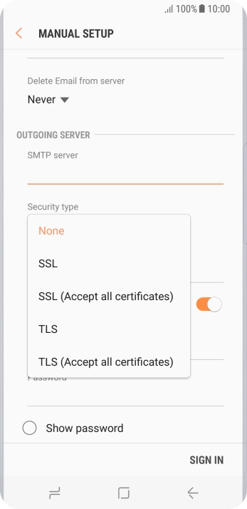 Press None to turn off the function.