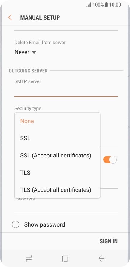 Press None to turn off the function.