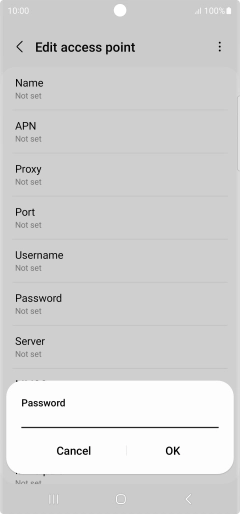 Key in secure and press OK.