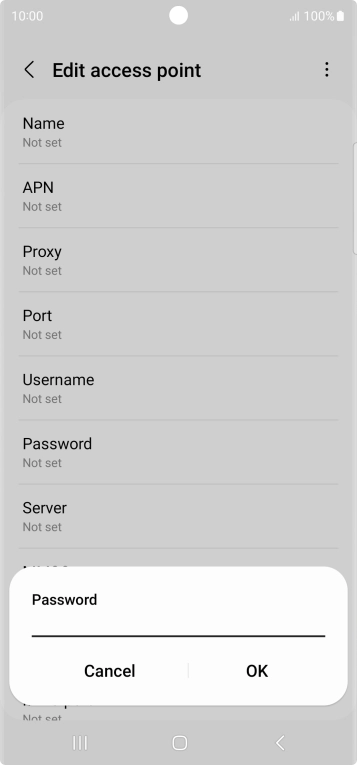 Key in secure and press OK.