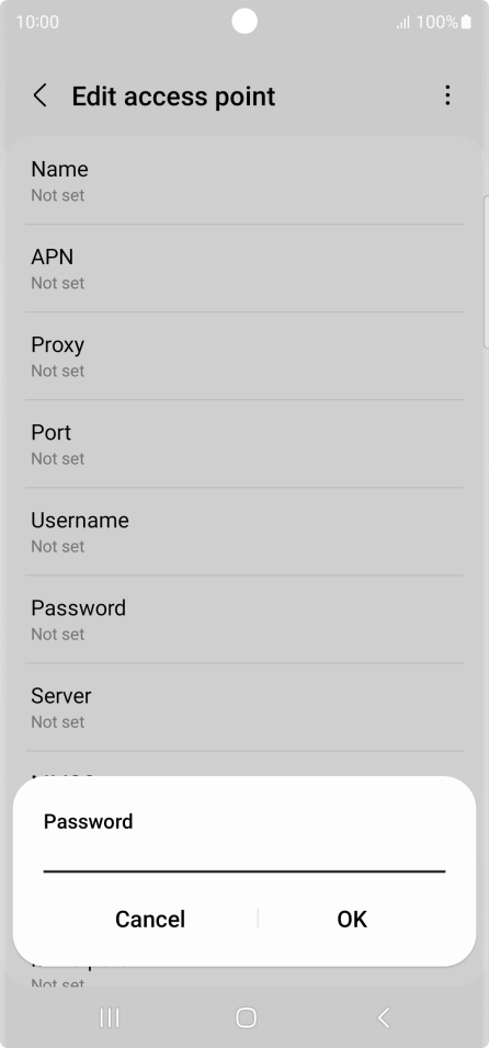 Key in secure and press OK.