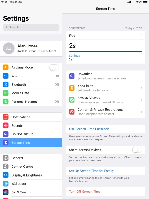 Press the time below 