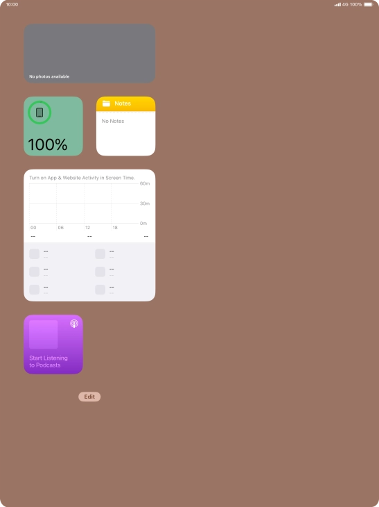 Press and hold the required widget until a pop-up menu is displayed.