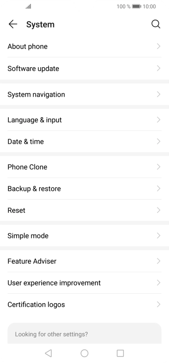 Press Software update. If a new software version is available, it's displayed. Follow the instructions on the screen to update the phone software.